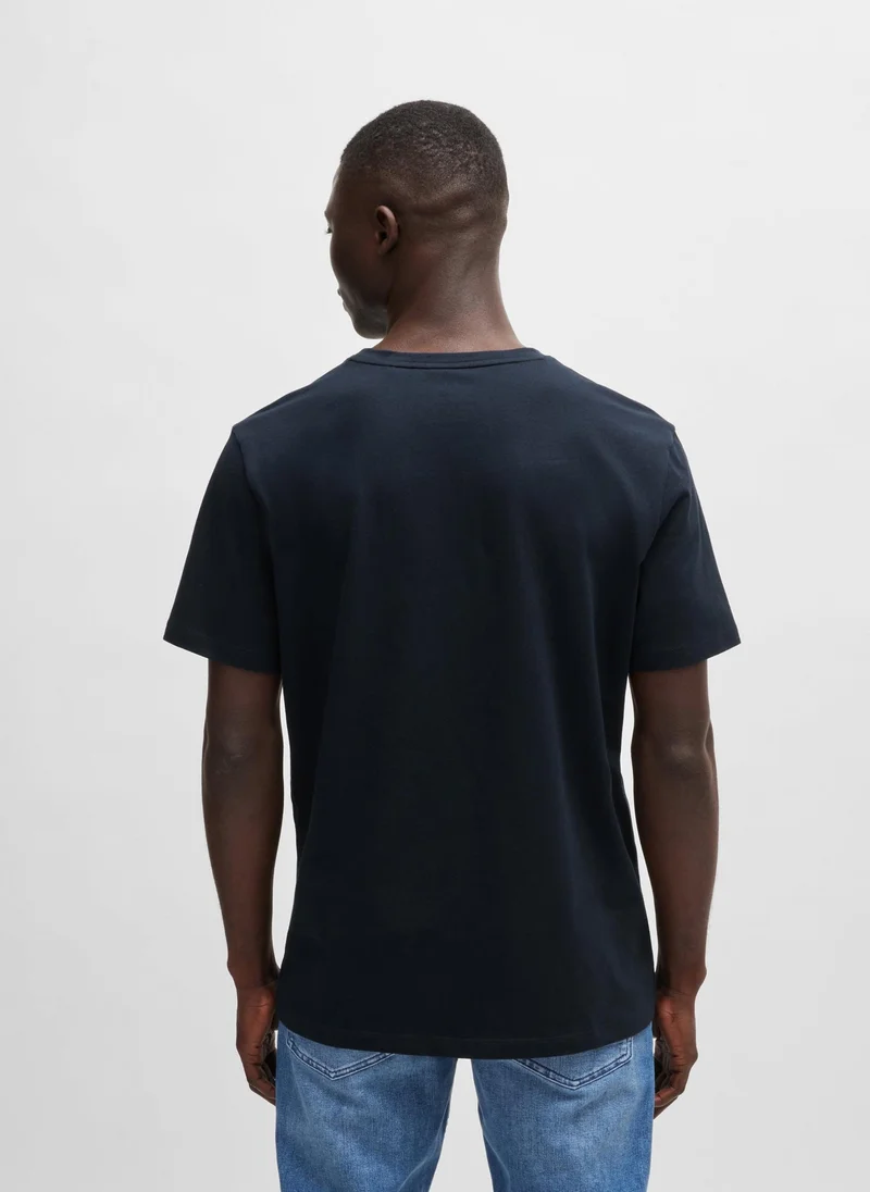 بوس تيشيرت قطن جيرسيه بشعار